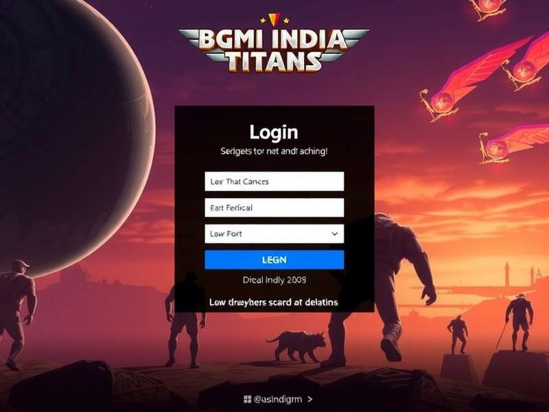 BGMI India Titans Login Screen